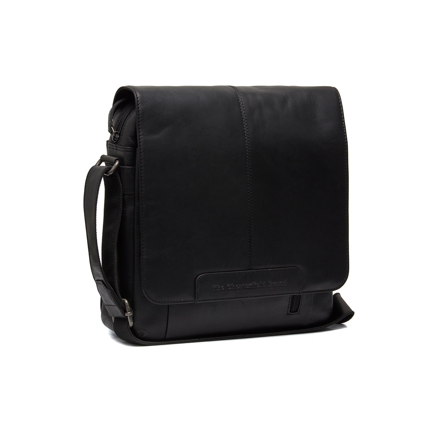 Black Leather Crossbody Bag Raphael, front view