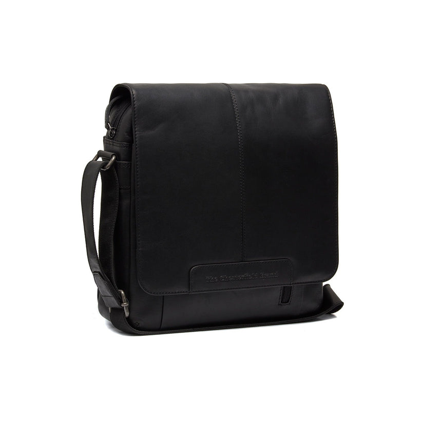 Black Leather Crossbody Bag Raphael, front view