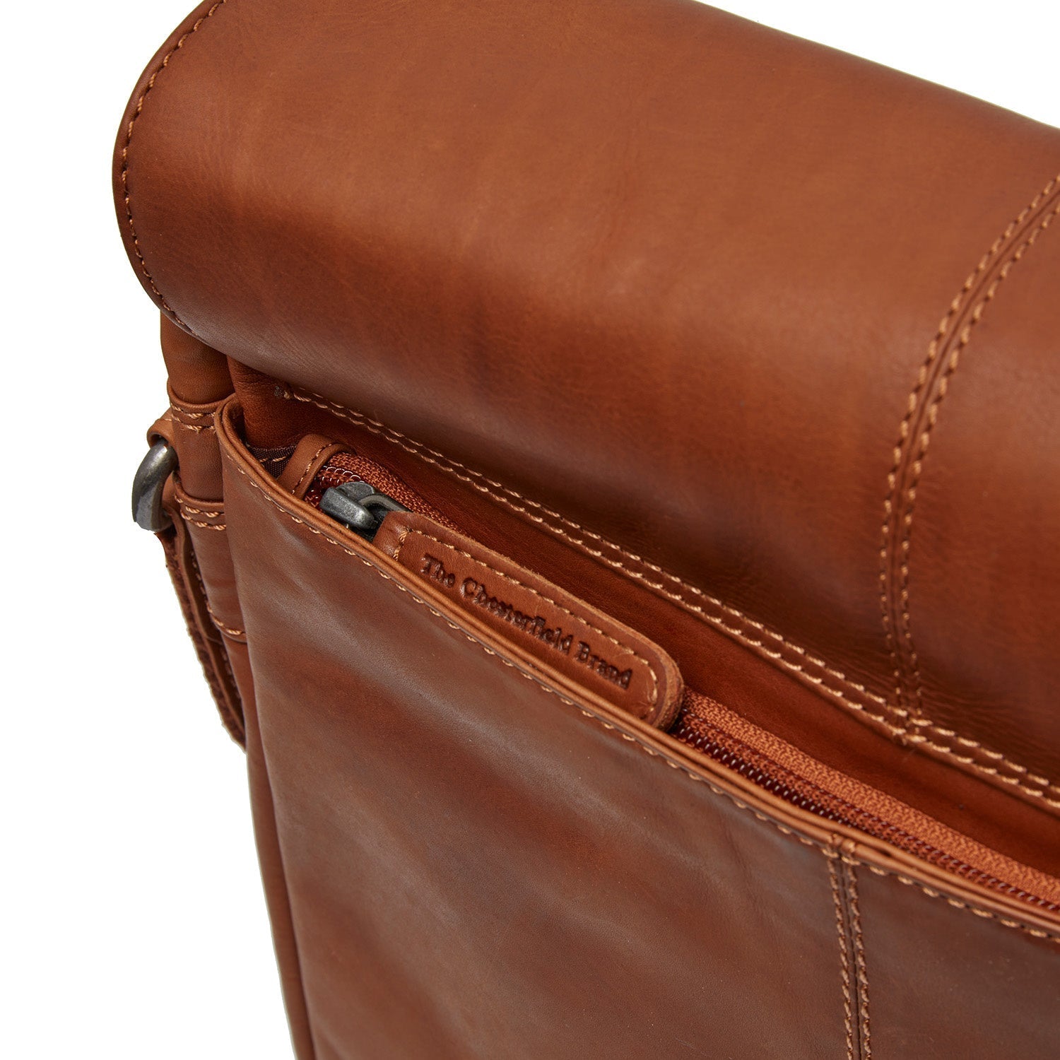 Cognac Leather Crossbody Bag Raphael, detail view 3