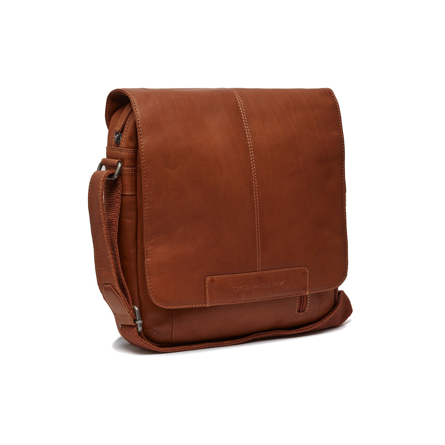 Cognac Leather Crossbody Bag Raphael, front view