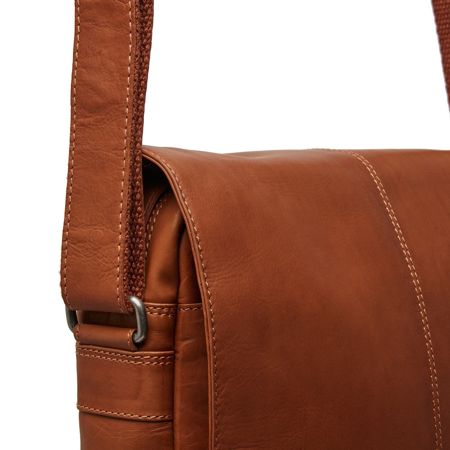 Cognac Leather Crossbody Bag Raphael, product view 3
