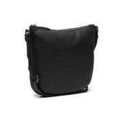 Black Leather Crossbody Bag Redding, front view