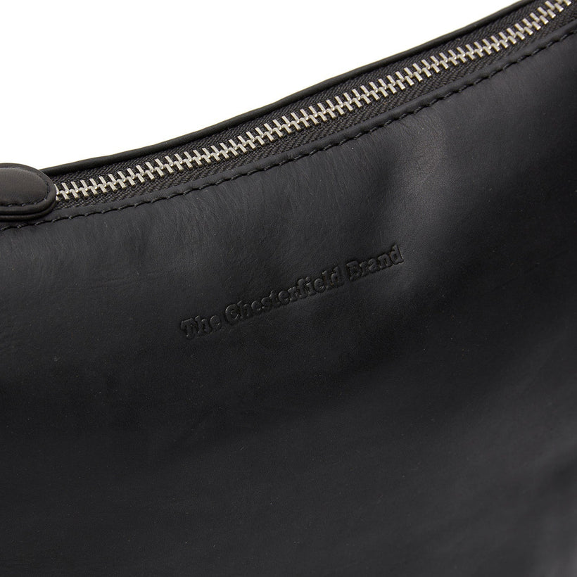 Black Leather Crossbody Bag Redding, front view
