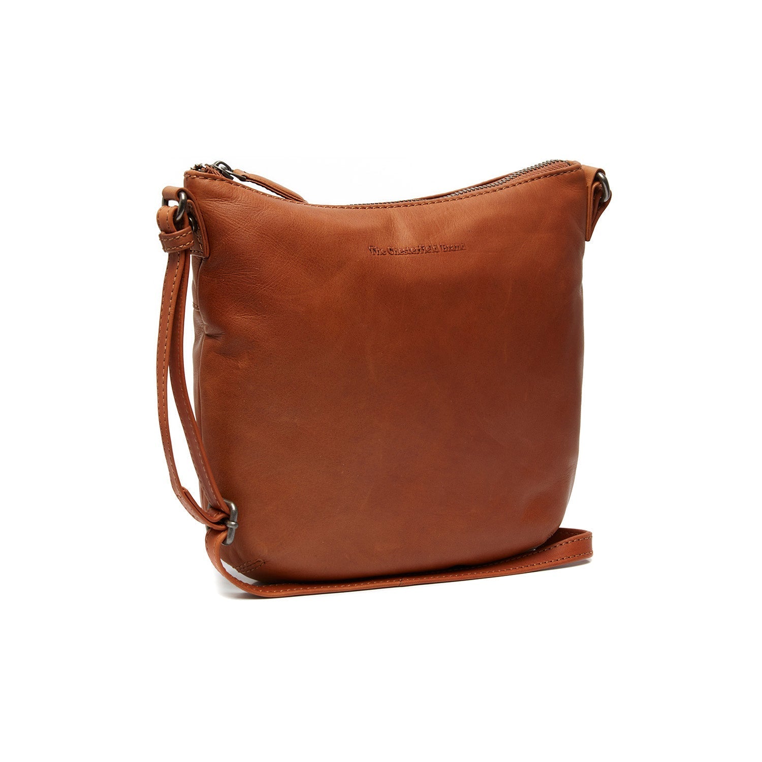 Cognac Leather Crossbody Bag Redding, front view