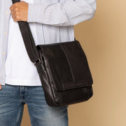 Black Leather Crossbody Bag Remy, product view 2