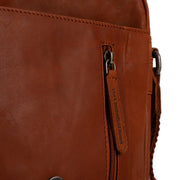Cognac Leather Crossbody Bag Remy, detail view 3