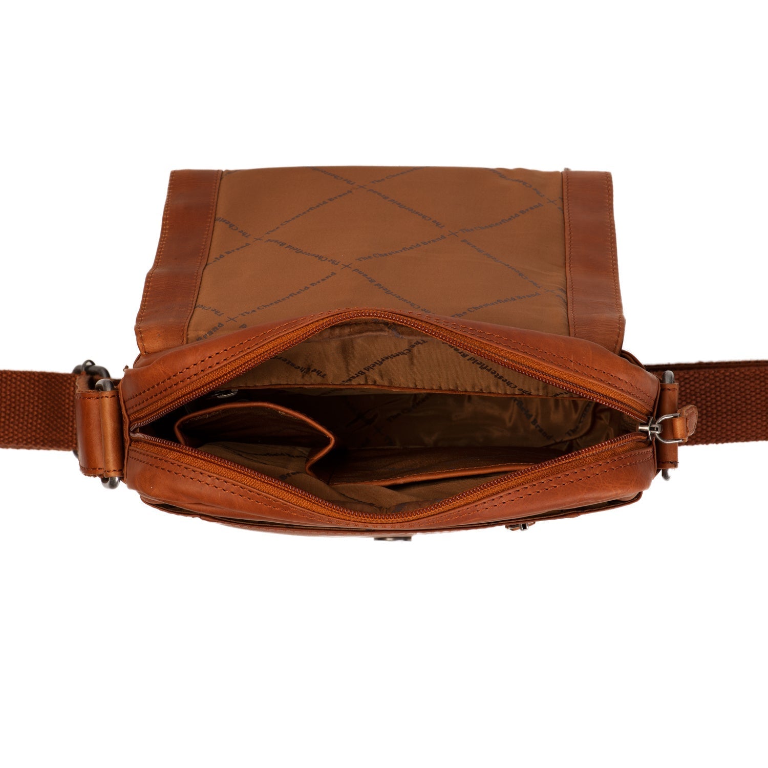 Cognac Leather Crossbody Bag Remy, product view 2