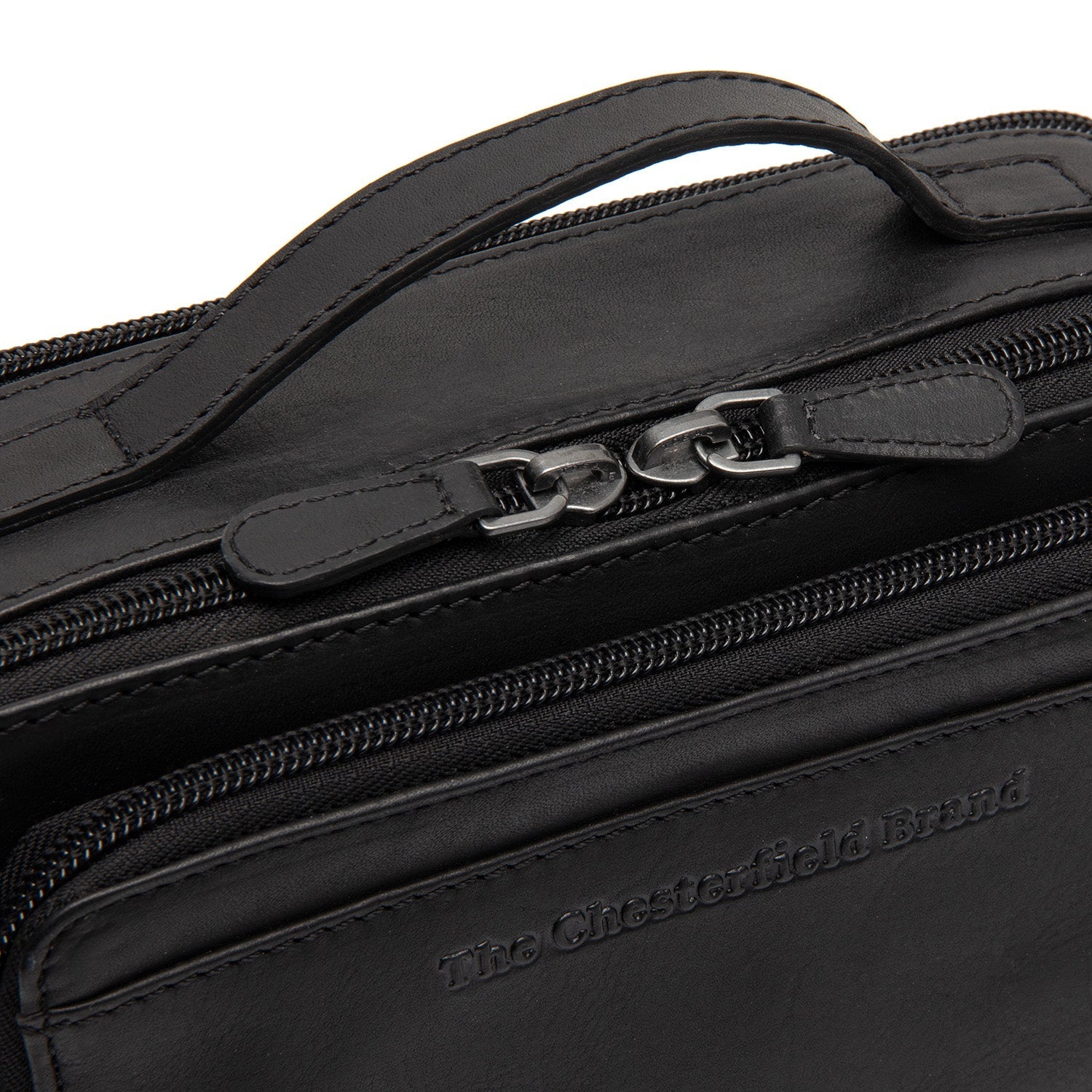 Black Leather Crossbody Bag Rovon, detail view 1