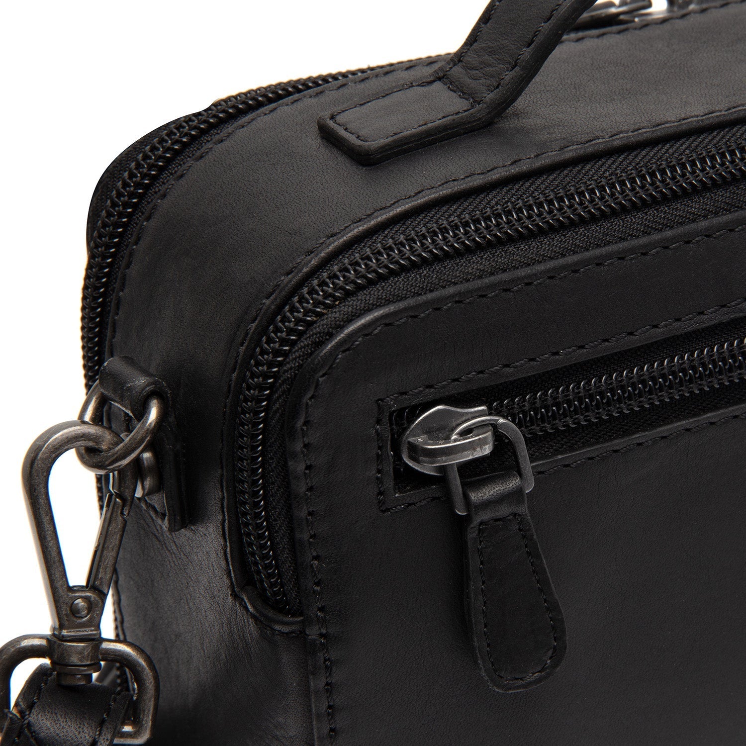 Black Leather Crossbody Bag Rovon, detail view 5