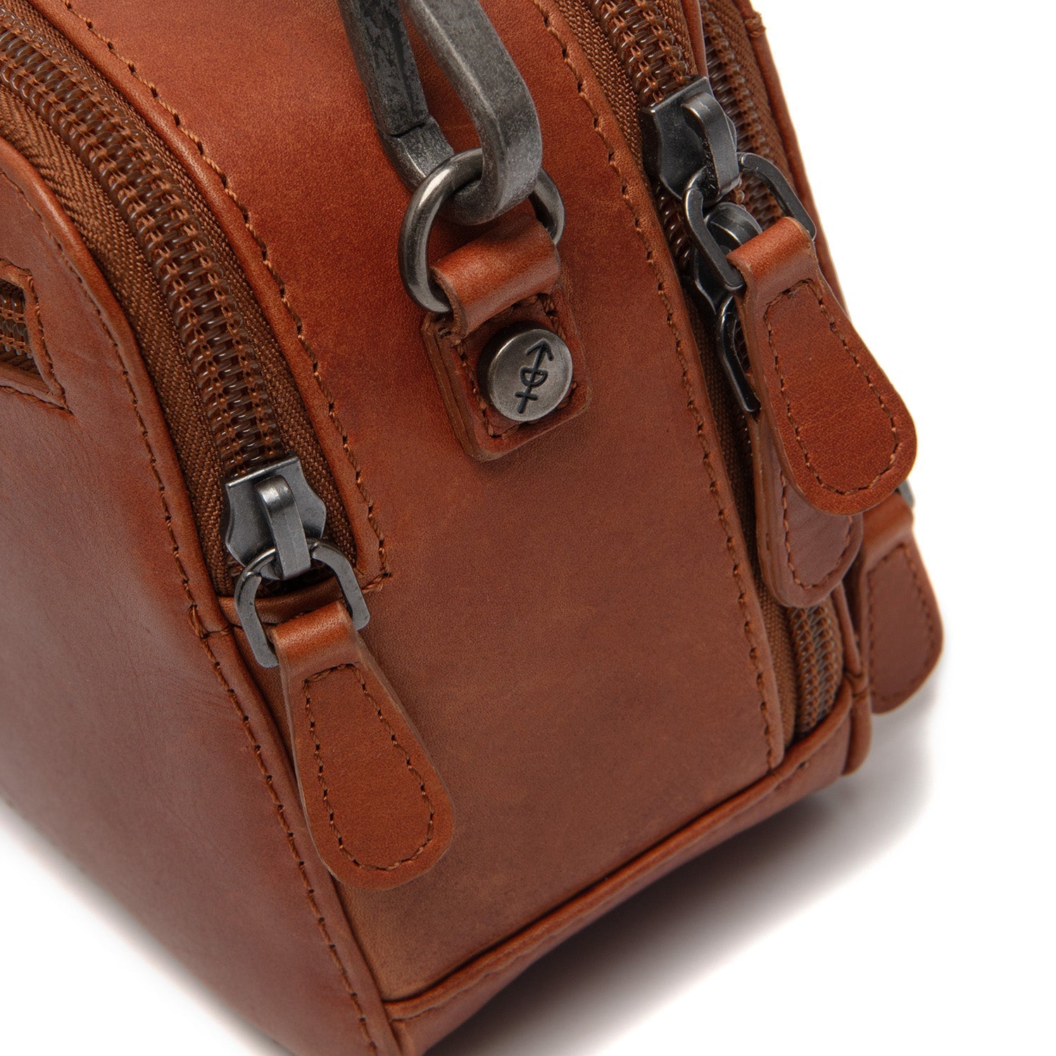 Cognac Leather Crossbody Bag Rovon, detail view 4