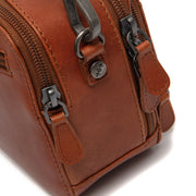 Cognac Leather Crossbody Bag Rovon, detail view 4