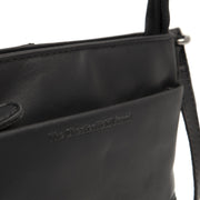Black Leather Crossbody Bag Salerno, detail view 1