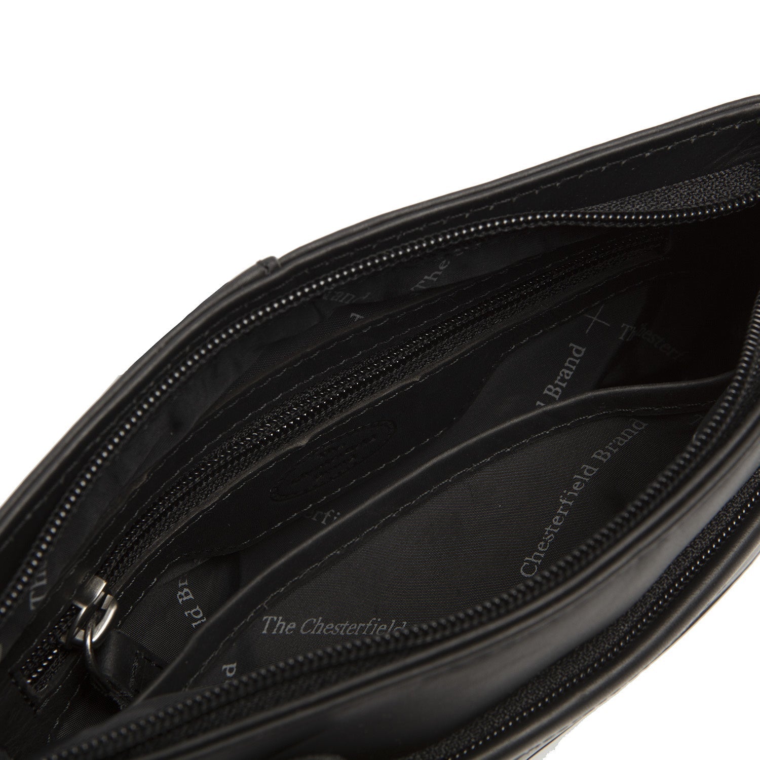Black Leather Crossbody Bag Salerno, detail view 3
