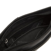 Black Leather Crossbody Bag Salerno, detail view 3