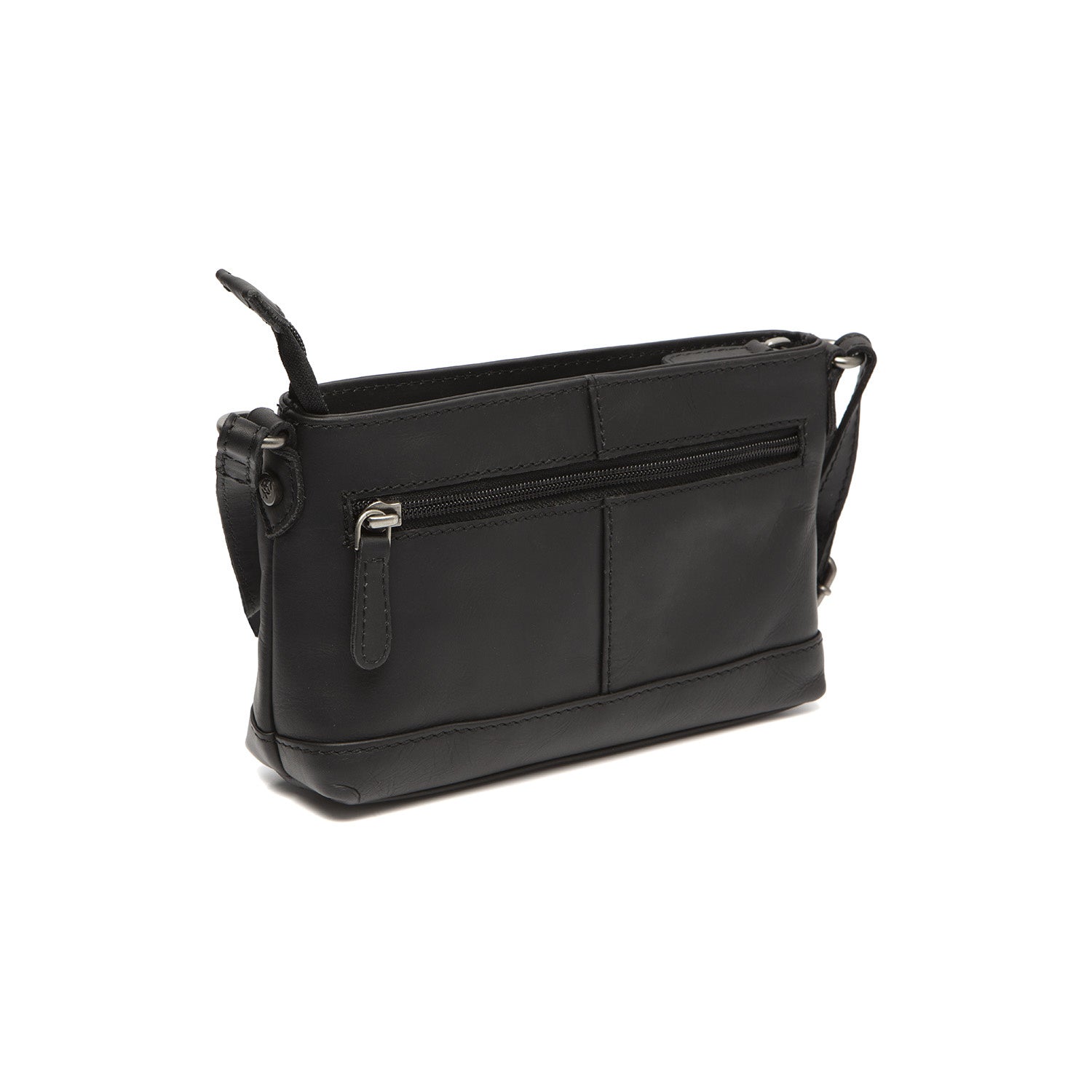 Black Leather Crossbody Bag Salerno, detail view 4