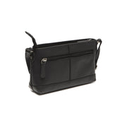 Black Leather Crossbody Bag Salerno, detail view 4