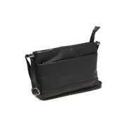 Black Leather Crossbody Bag Salerno, front view