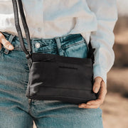 Black Leather Crossbody Bag Salerno, product view 2