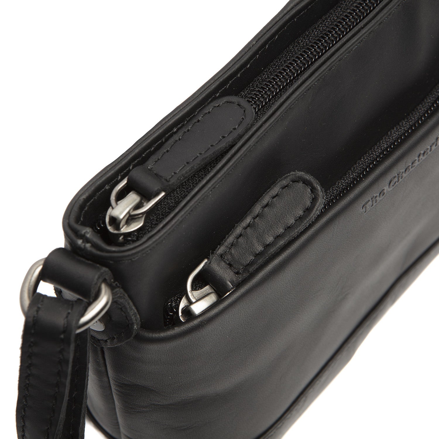 Black Leather Crossbody Bag Salerno, product view 3