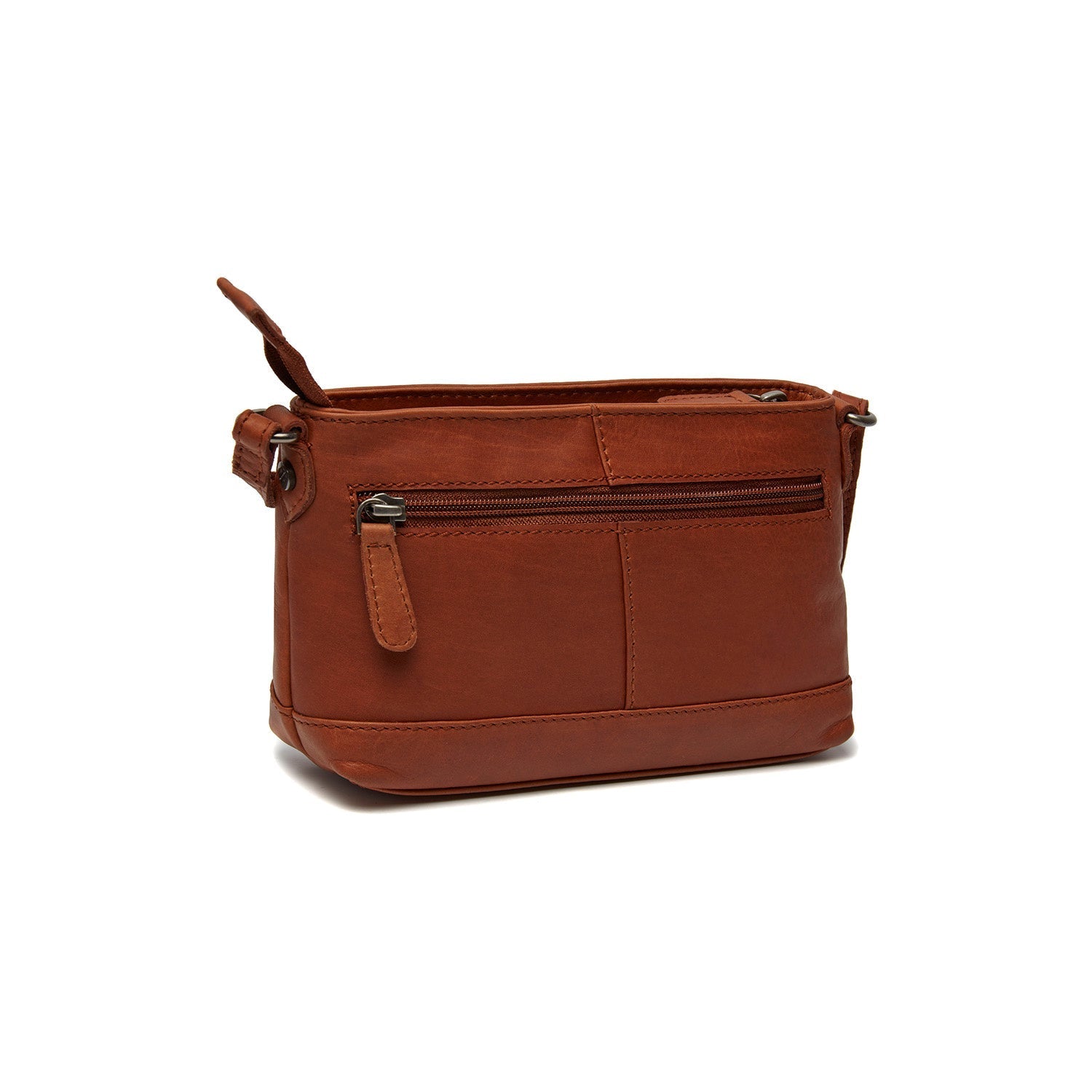 Cognac Leather Crossbody Bag Salerno, detail view 3