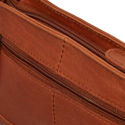 Cognac Leather Crossbody Bag Salerno, detail view 4