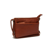 Cognac Leather Crossbody Bag Salerno, front view