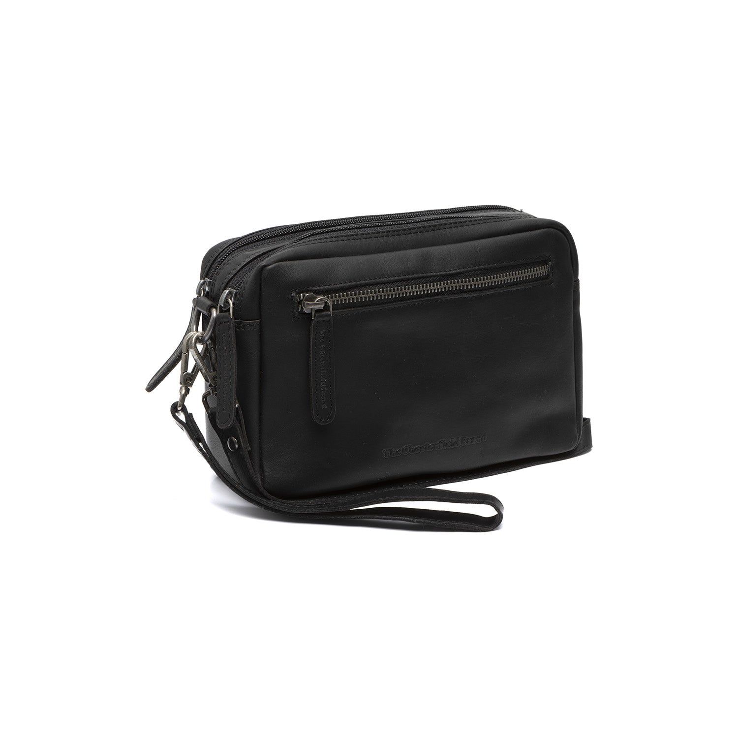 Black Leather Crossbody Bag Samui, front view