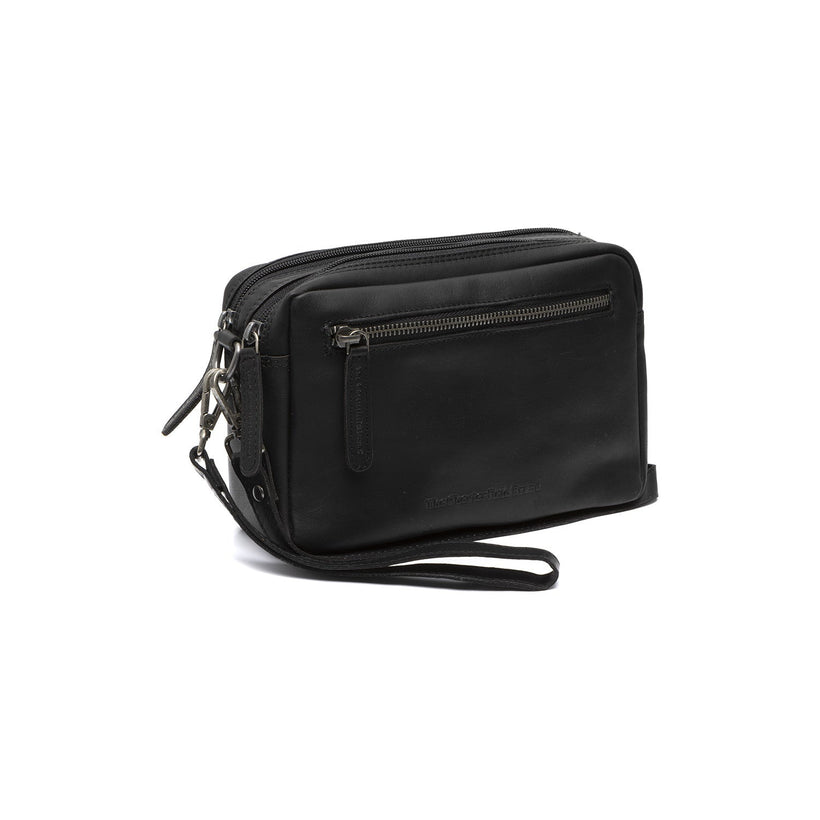 Black Leather Crossbody Bag Samui, front view