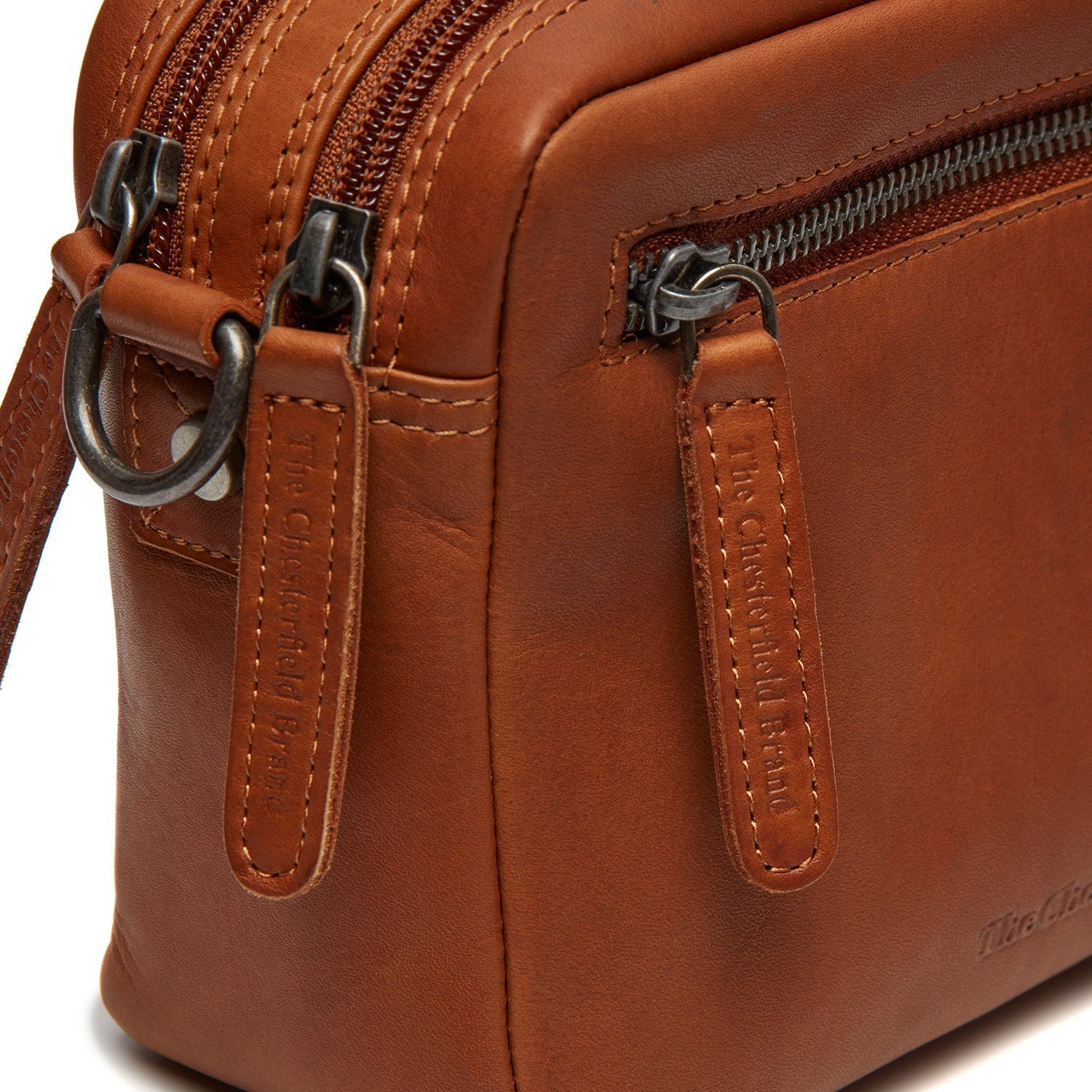 Cognac Leather Crossbody Bag Samui, detail view 3