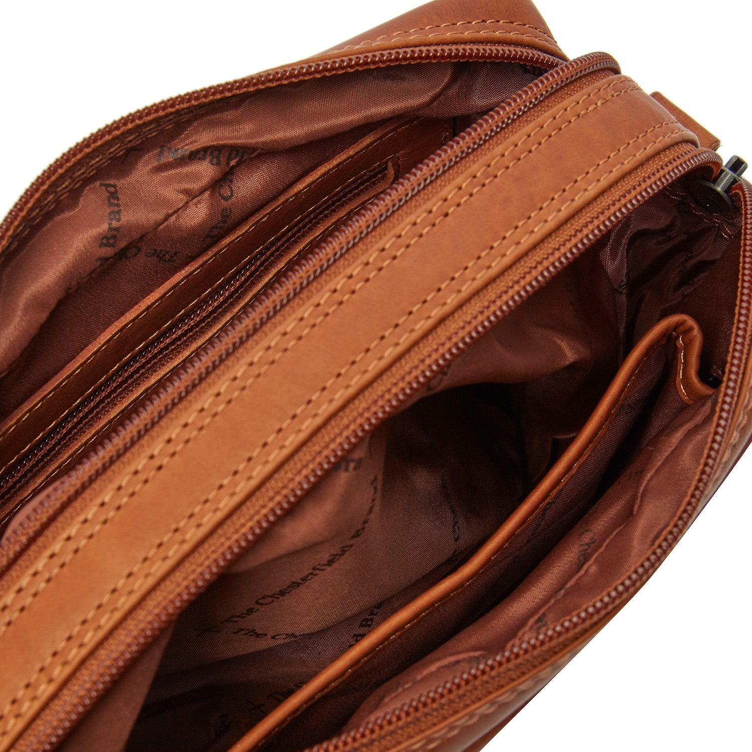 Cognac Leather Crossbody Bag Samui, detail view 6