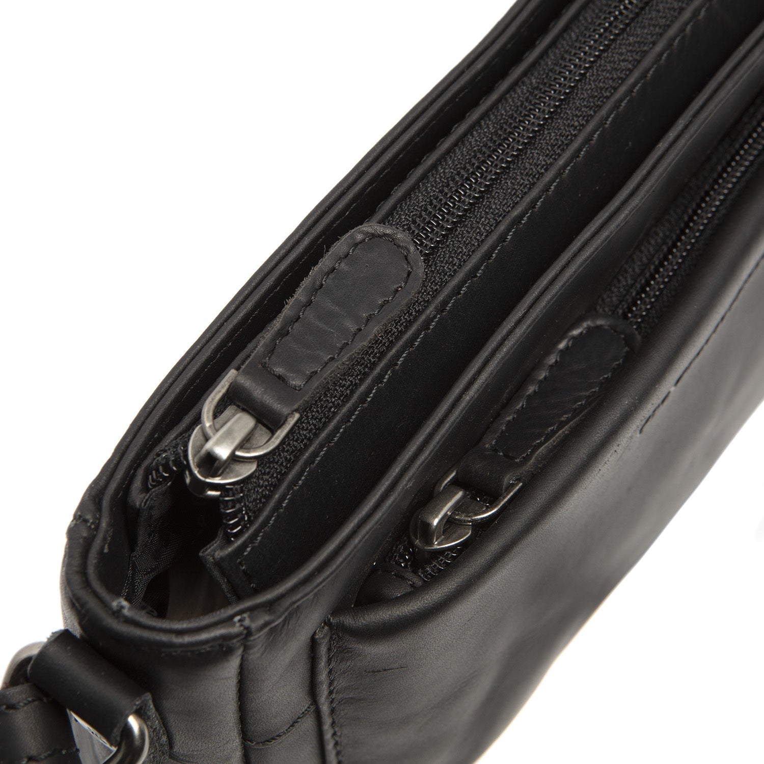 Black Leather Crossbody Bag Southampton, detail view 1