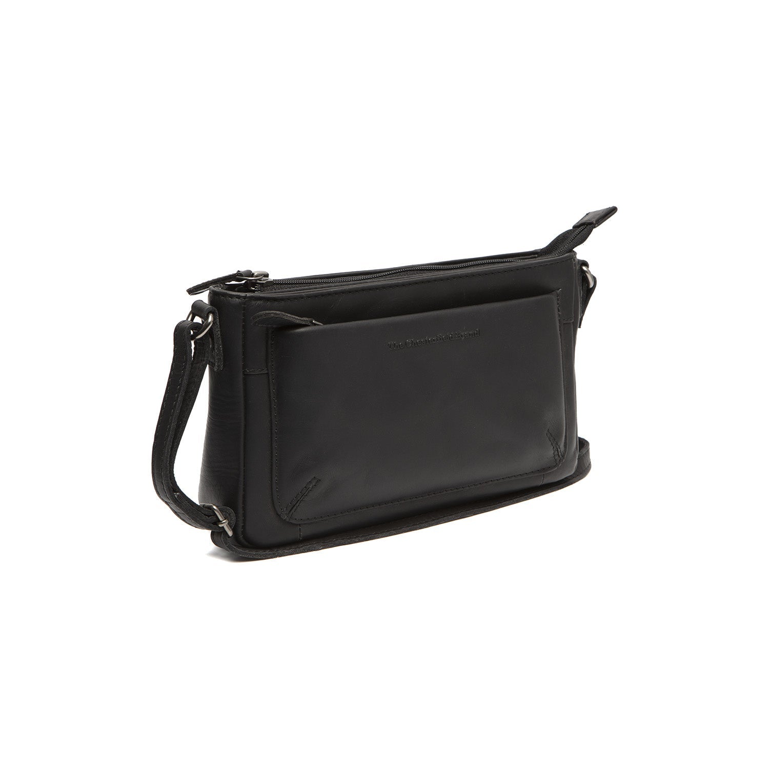Black Leather Crossbody Bag Southampton, front view