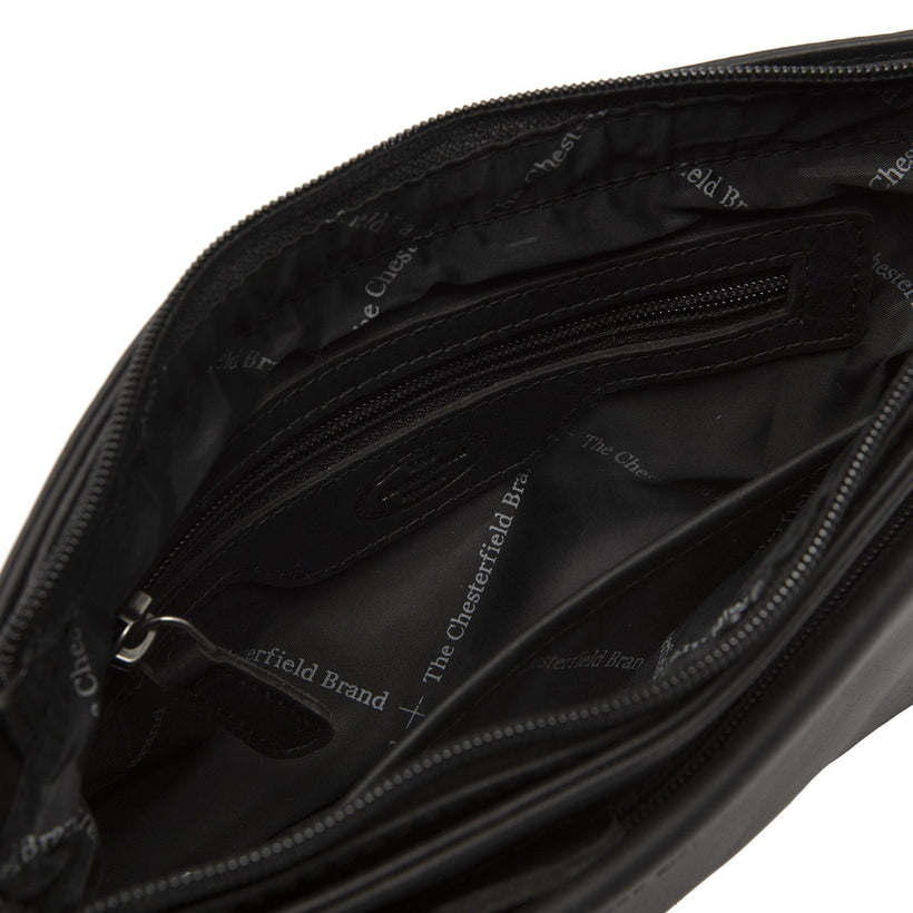 Black Leather Crossbody Bag Southampton, front view