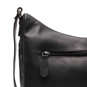 Black Leather Crossbody Bag Valenora, detail view 3