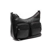 Black Leather Crossbody Bag Valenora, front view