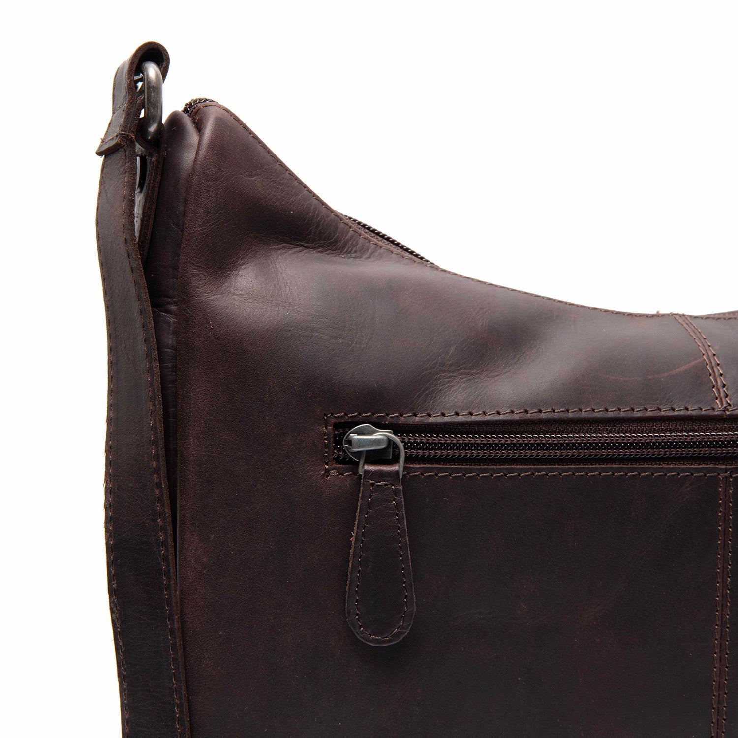 Brown Leather Crossbody Bag Valenora, detail view 3