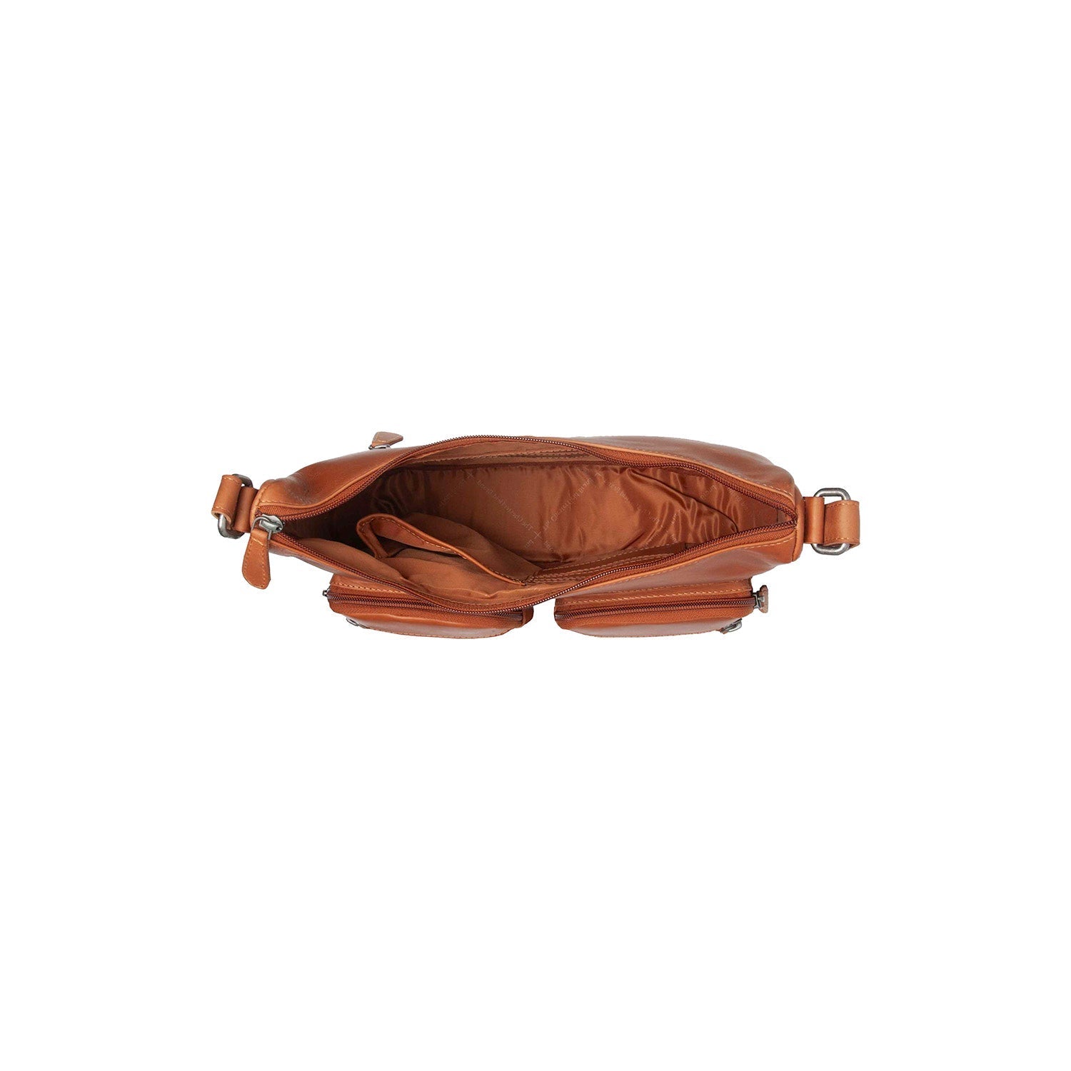 Cognac Leather Crossbody Bag Valenora, detail view 1