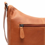 Cognac Leather Crossbody Bag Valenora, detail view 3
