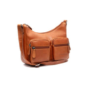 Cognac Leather Crossbody Bag Valenora, front view