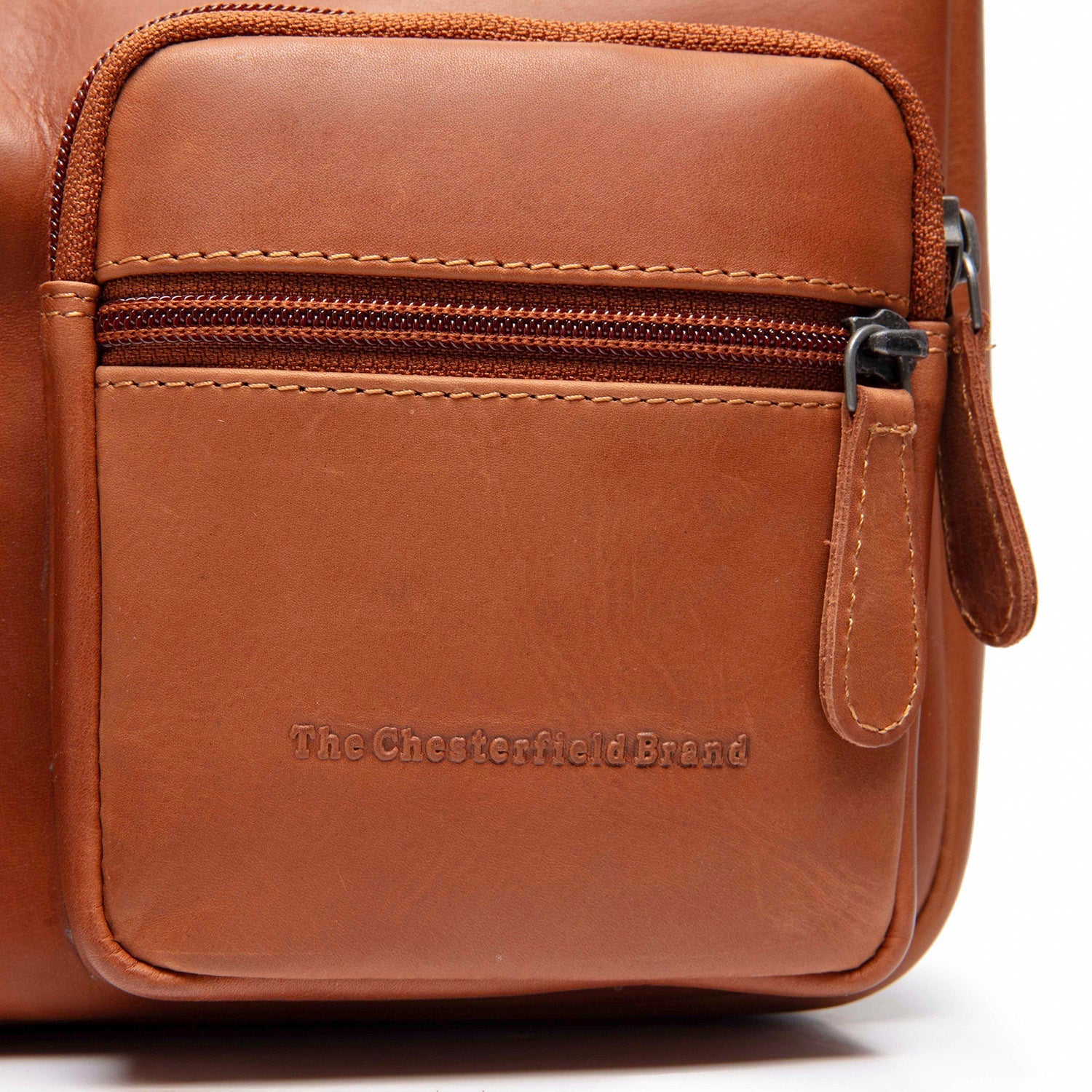 Cognac Leather Crossbody Bag Valenora, product view 2