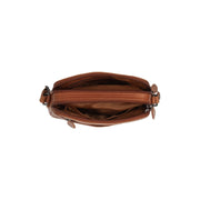 Cognac Leather Crossbody Bag Vionne, detail view 3