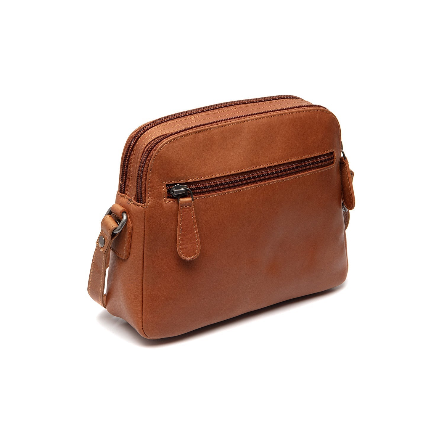 Cognac Leather Crossbody Bag Vionne, detail view 4
