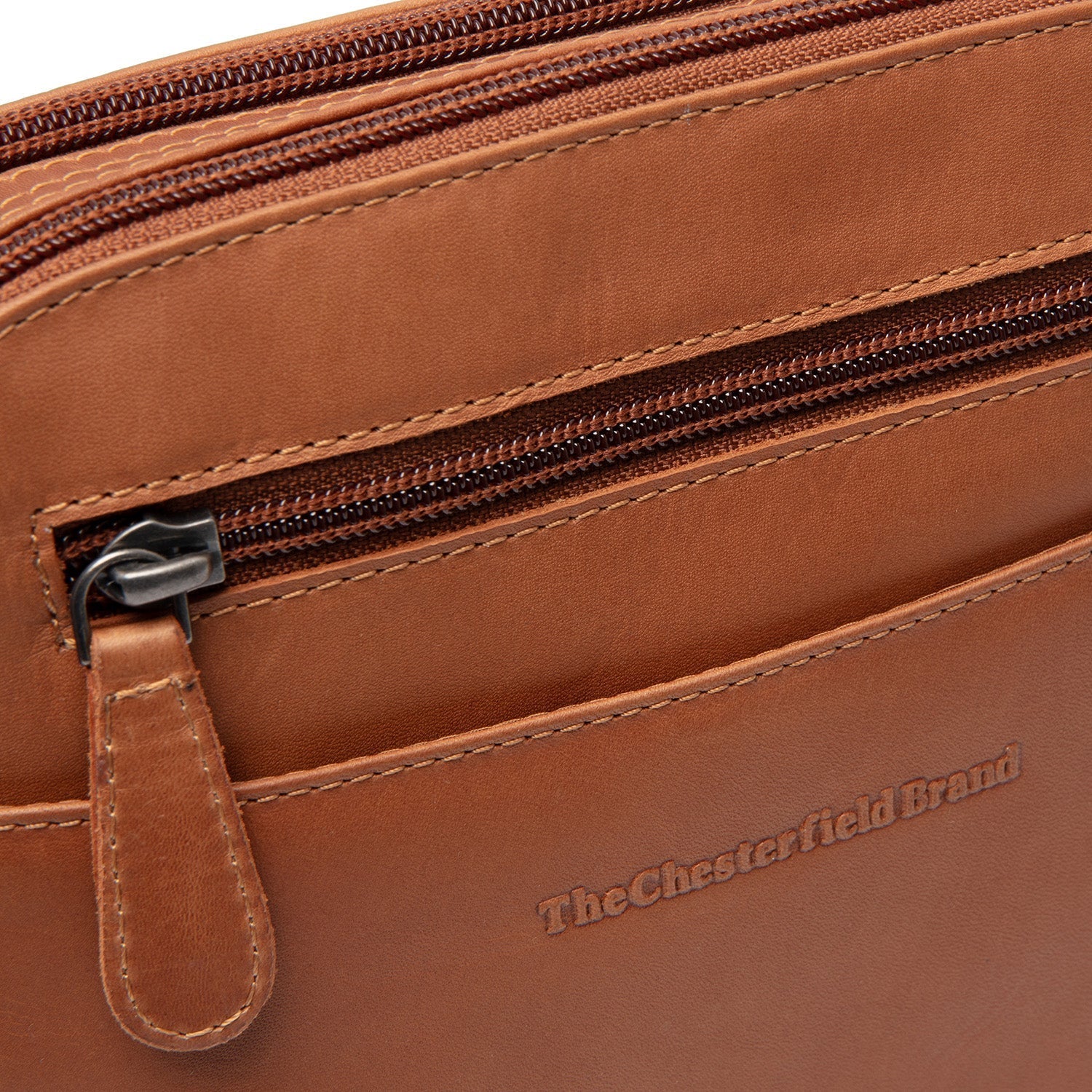 Cognac Leather Crossbody Bag Vionne, product view 2
