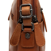 Cognac Leather Crossbody Bag Vionne, product view 3