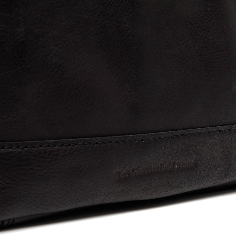 Black Leather Crossbody Bag Weimar, front view