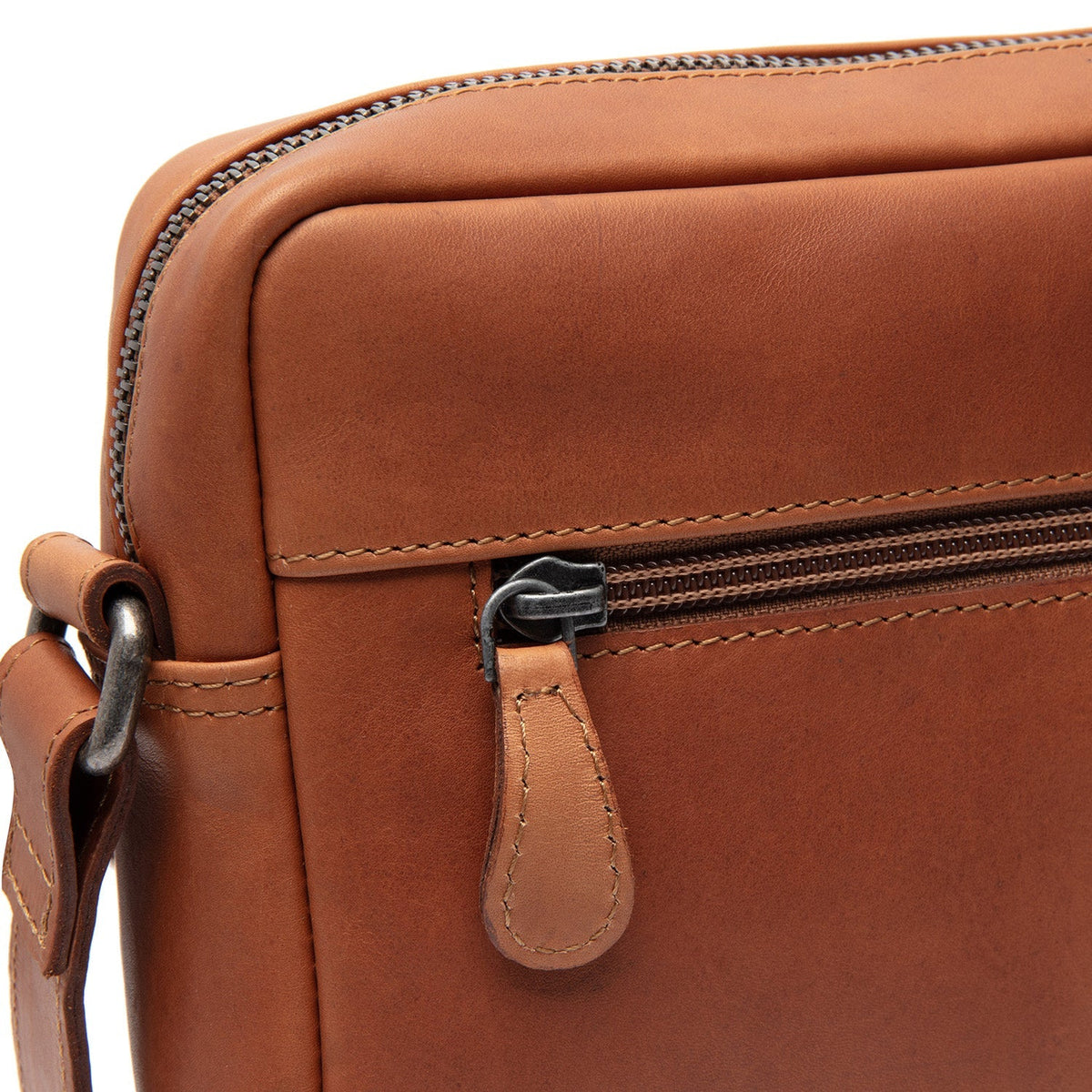 Cognac Leather Crossbody Bag Westmere, detail view 4