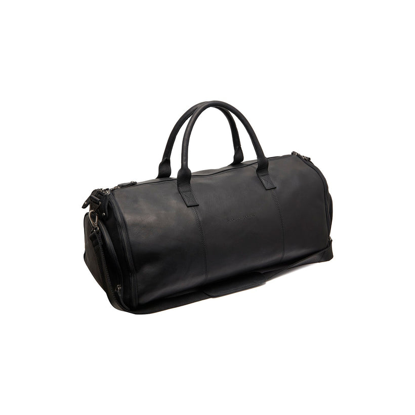 Black Leather Garment Bag Finlay, front view