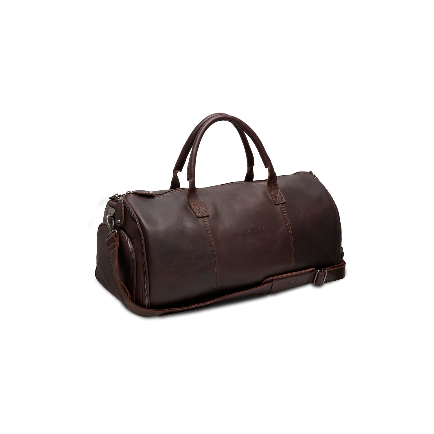 Brown Leather Garment Bag Finlay, front view
