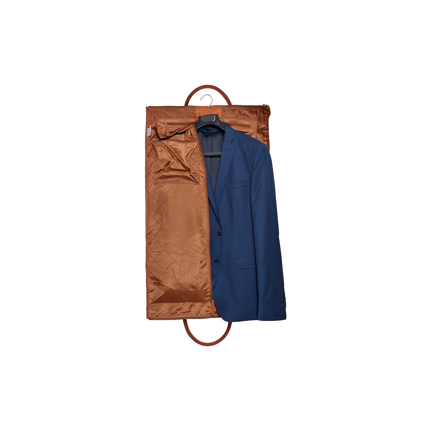 Cognac Leather Garment Bag Finlay, product view 2