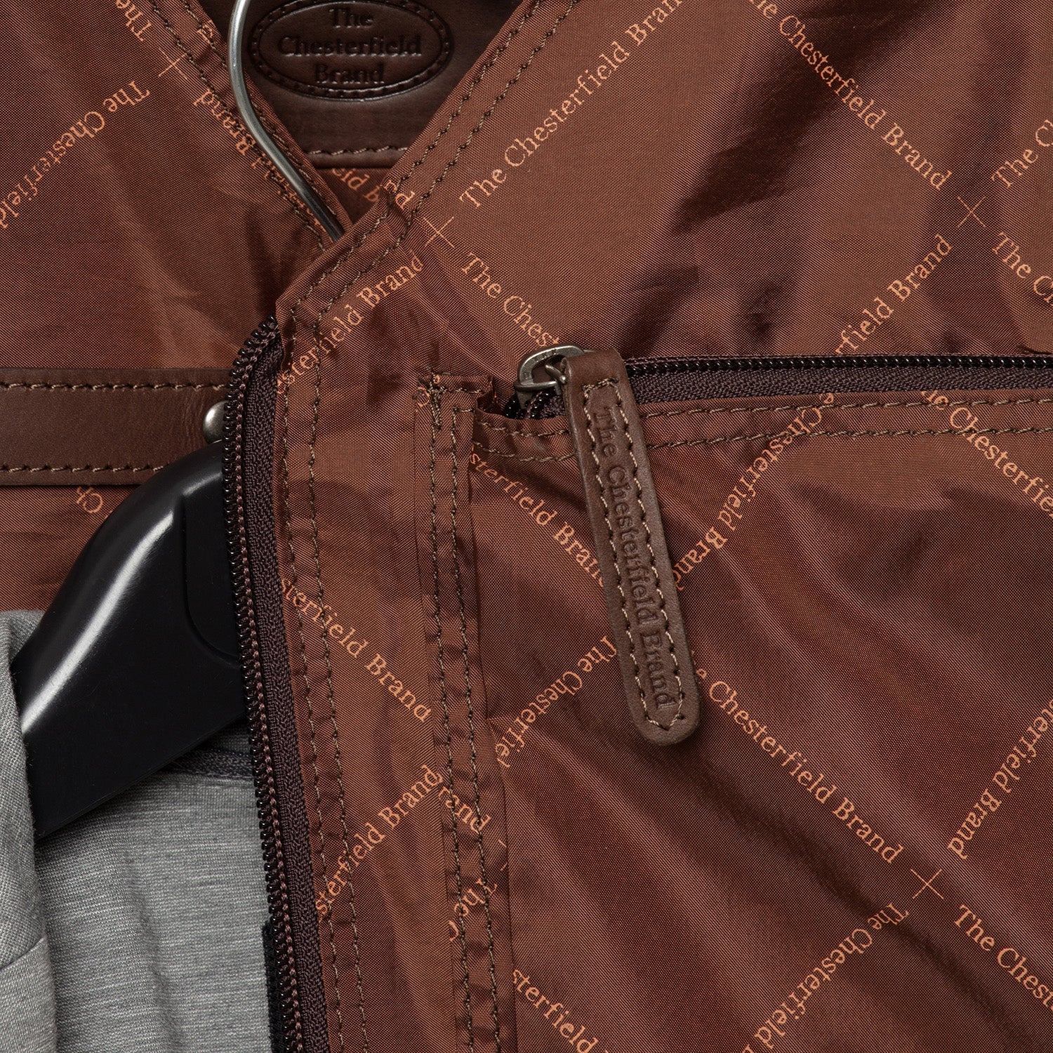 Brown Leather Garment Bag Josh, detail view 4